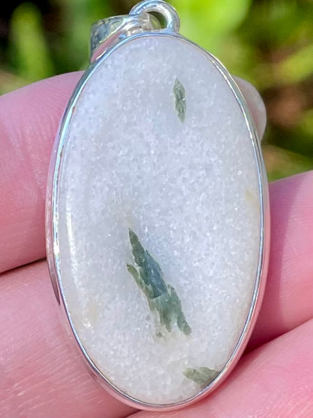 Green Tourmaline in Quartz Pendant - Morganna’s Treasures