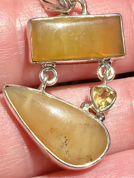 Yellow Calcite and Citrine Pendant