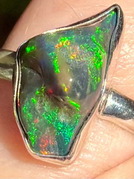 Chalama Black Opal Ring Size 6 - Morganna’s Treasures
