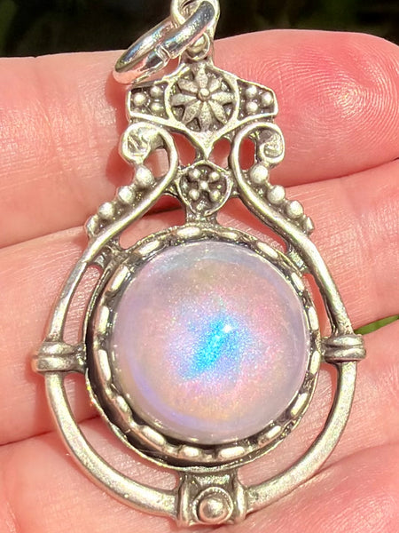 "Enchantment" Citrine, Smoky Quartz, Moonstone, Rainbow Hematite, Selenite, Clear Quartz and Aluminum Orgonite Pendant - Morganna’s Treasures
