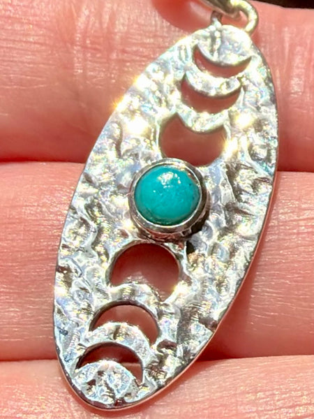 Peruvian Amazonite Phases of the Moon Pendant - Morganna’s Treasures