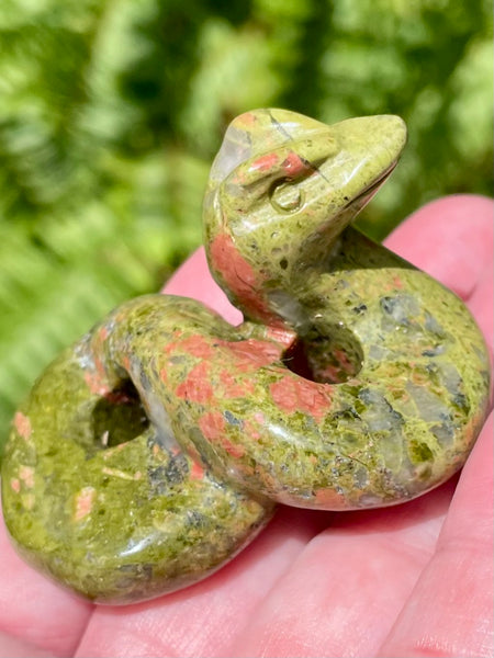 Unakite Carved Snake - Morganna’s Treasures 