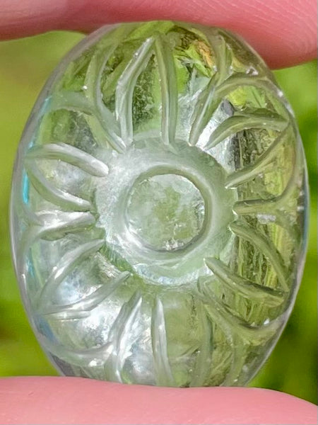 Gorgeous Clear Quartz Carved Flower Cabochon - Morganna’s Treasures
