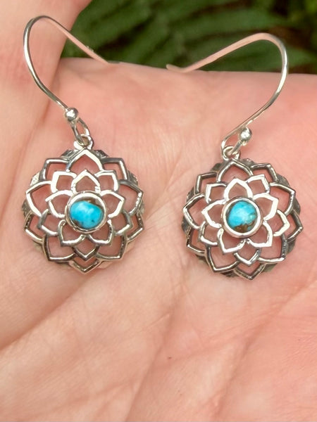 Blue Copper Turquoise Earrings
