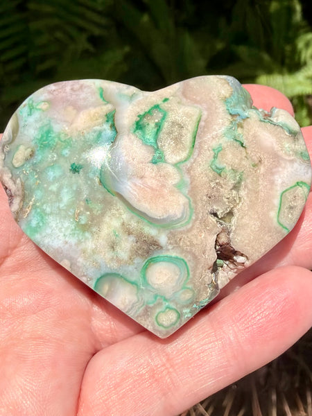 Green Opal Heart Palm Stone - Morganna’s Treasures