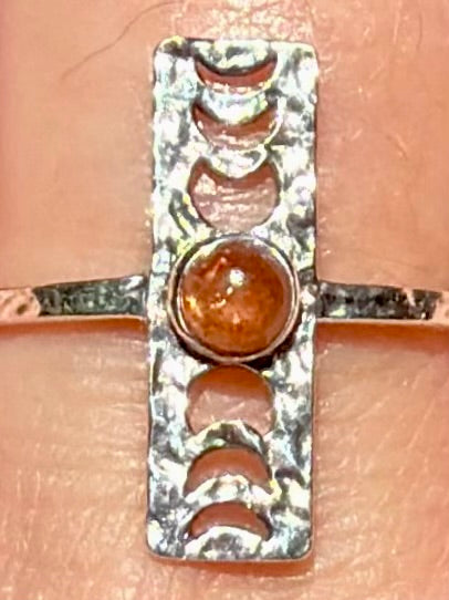 Sunstone Moon Phase Ring Size 9.5 - Morganna’s Treasures