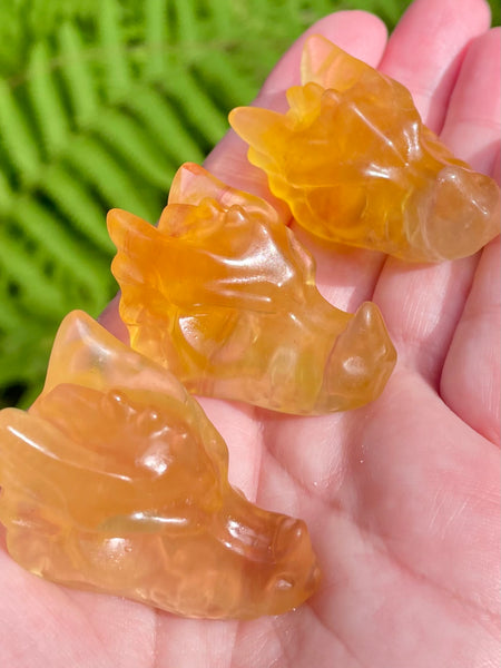 Carved Yellow Fluorite Dragon - Morganna’s Treasures 