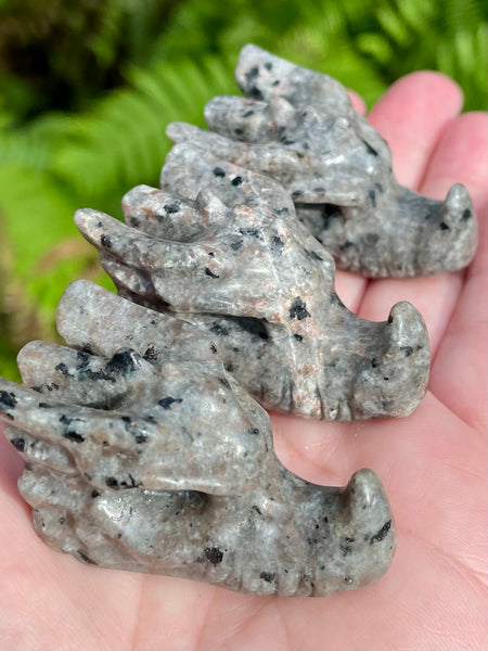 Carved Yooperlite (Fluorescent Sodalite)  Dragon - Morganna’s Treasures 