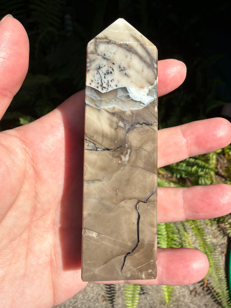 Stunning Fluorescent Volcano Agate Obelisk