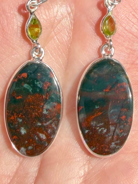 Bloodstone and Peridot Earrings - Morganna’s Treasures