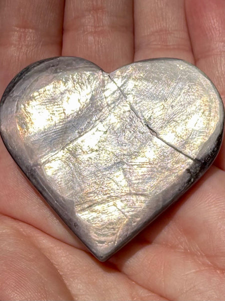 Purple Mica Heart Palm Stone - Morganna’s Treasures