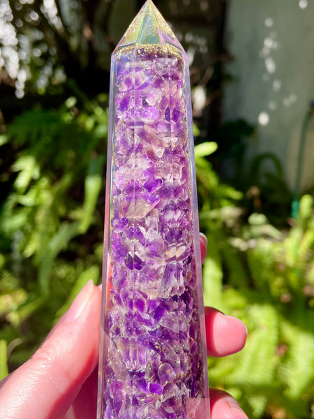 Purple Amethyst Orgonite Tower - Morganna’s Treasures