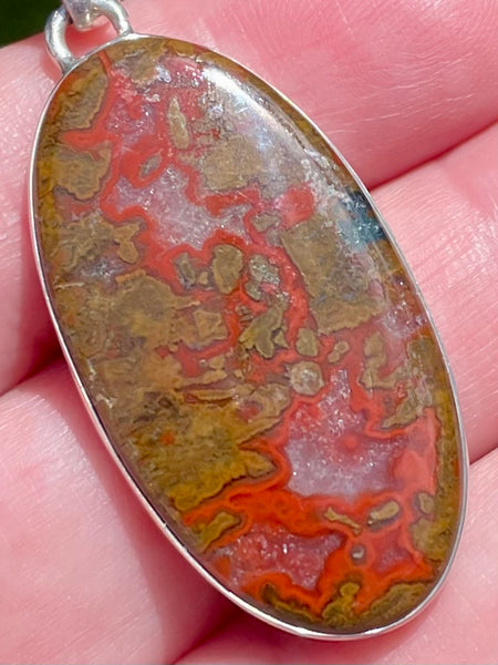 Red Seam Agate Pendant - Morganna’s Treasures