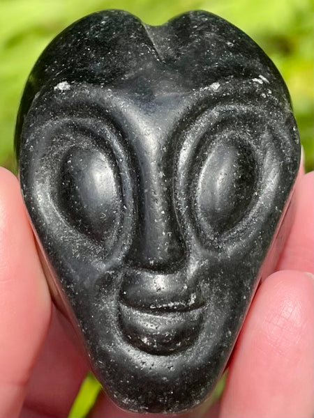 Black Obsidian Carved Alien Skulls - Morganna’s Treasures