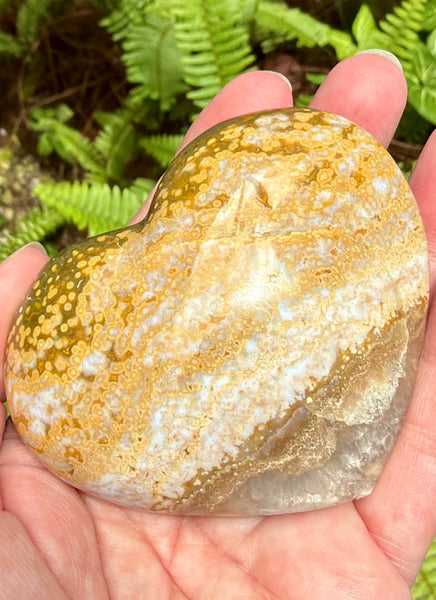 Ocean Jasper Heart Palm Stone