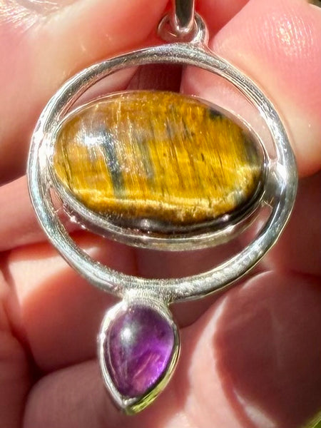 Tigers Eye and Amethyst Pendant - Morganna’s Treasures