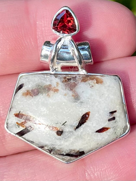 Astrophyllite and Garnet Pendant