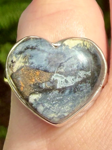 Maligano (Indonesian) Jasper Heart Ring Size 7.5 - Morganna’s Treasures
