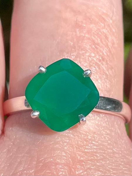 Faceted Green Onyx Ring Size 10.5 - Morganna’s Treasures 