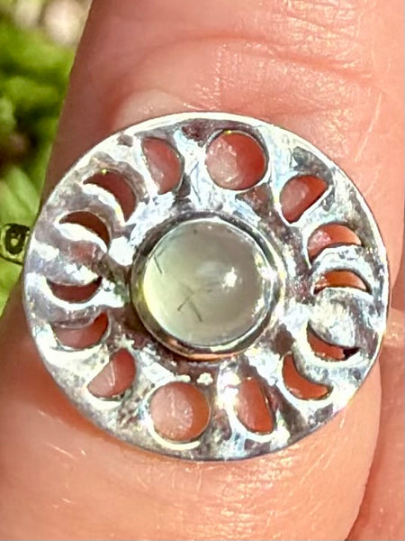 Prehnite Phases of the Moon Ring Size 5