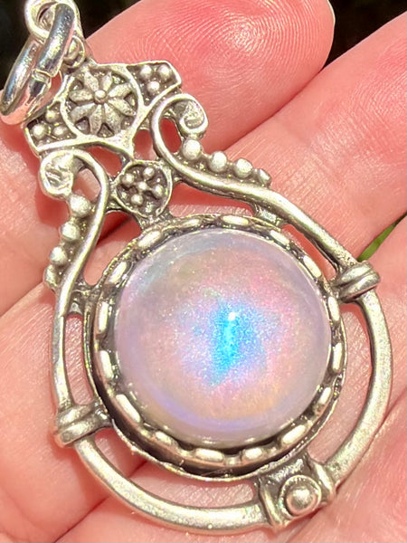 "Enchantment" Citrine, Smoky Quartz, Moonstone, Rainbow Hematite, Selenite, Clear Quartz and Aluminum Orgonite Pendant - Morganna’s Treasures