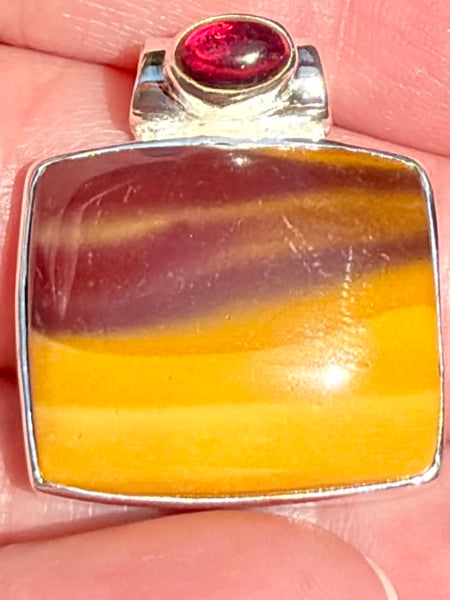 Mookaite Jasper and Garnet Pendant