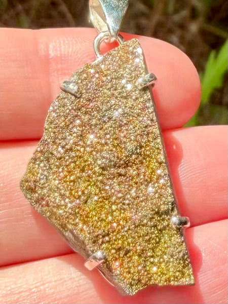 Rainbow Pyrite Druzy Pendant - Morganna’s Treasures