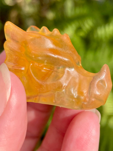 Carved Yellow Fluorite Dragon - Morganna’s Treasures 