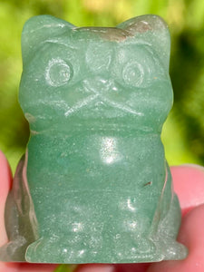 Green Aventurine Carved Cat - Morganna’s Treasures 