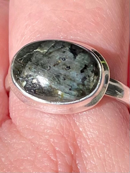 Larvikite (Black Moonstone) Ring Size 10 - Morganna’s Treasures