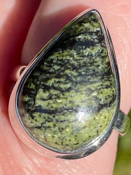 Forest Green Jasper Ring Size 10