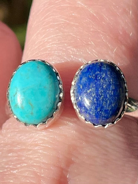 Blue Mohave Turquoise and Lapis Lazuli Ring Size 9 - Morganna’s Treasures