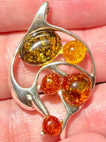 Gorgeous Baltic Amber Dolphin Pendant
