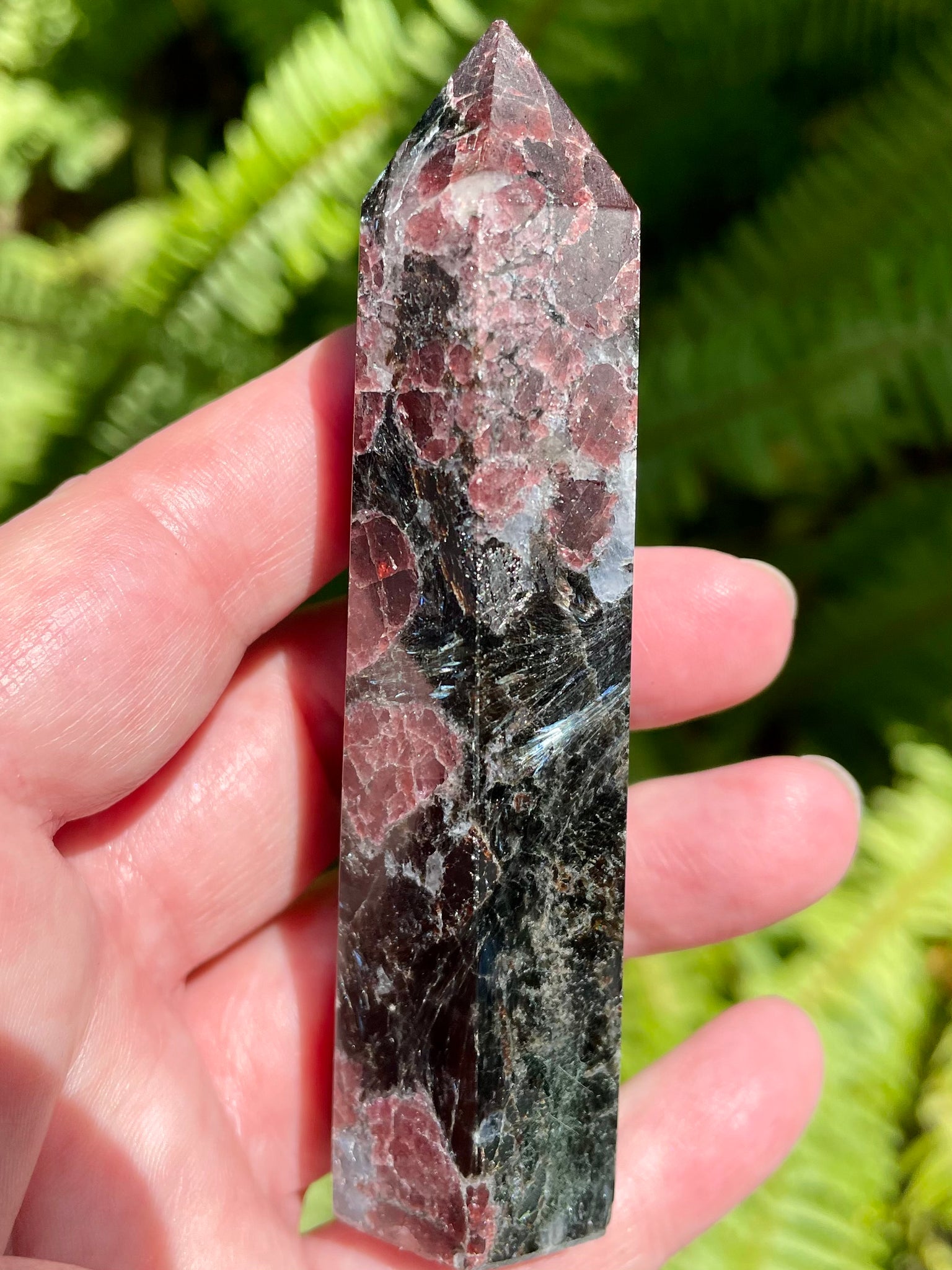 Garnet in Astrophyllite Healing Wands - Morganna’s Treasures 