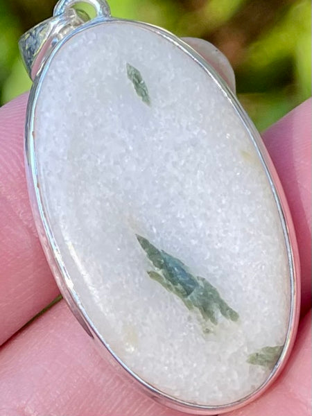 Green Tourmaline in Quartz Pendant - Morganna’s Treasures