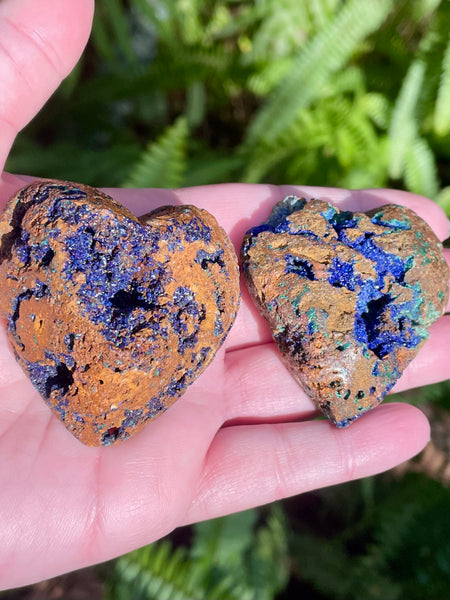 Azurite in Malachite Druzy Heart - Morganna’s Treasures