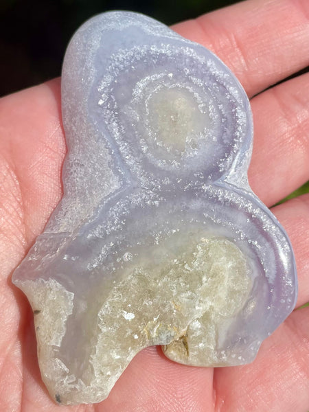 Blue Lace Agate Palm Stone from Africa - Morganna’s Treasures