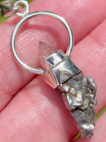 Meteorite Campo del Cielo and Herkimer Diamond Pendant - Morganna’s Treasures 