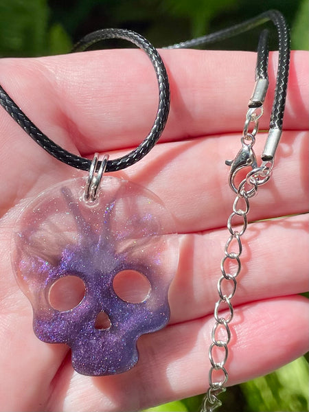 Sparkly Resin Skull Necklace - Morganna’s Treasures