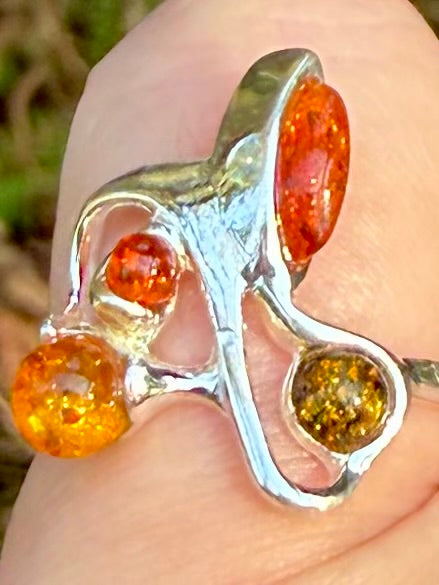 Abstract Baltic Amber Ring Size 7 - Morganna’s Treasures