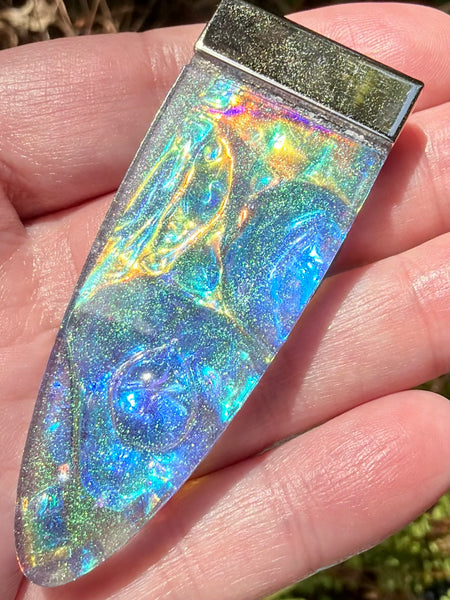 "Visionary" Labradorite, Smoky Quartz, Iolite, Emerald, Rose Quartz, Aluminum & Quartz Orgonite Pendant - Morganna’s Treasures