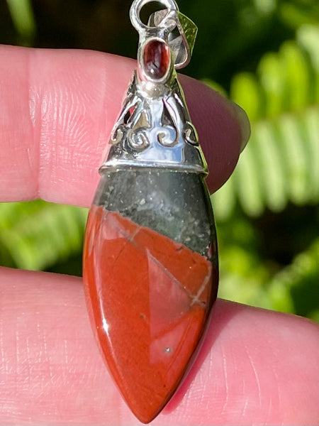 Bloodstone and Garnet Pendant - Morganna’s Treasures 