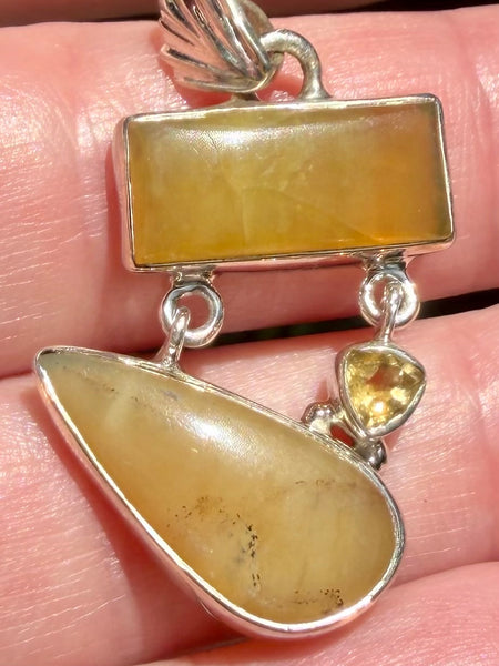 Yellow Calcite and Citrine Pendant