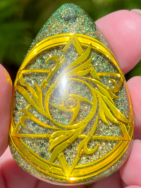 Star of David Aquamarine, Moonstone, Blue Apatite, Peruvian Chrysocolla, Aluminum & Quartz Orgonite Pendant - Morganna’s Treasures