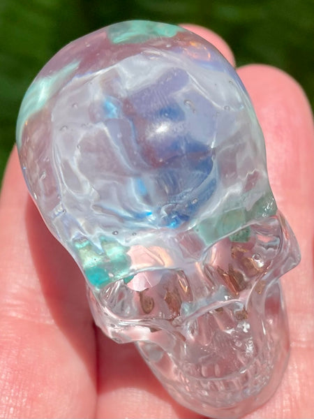 “Ethereal” Turquoise, Opalite, Clear Quartz & Copper Orgonite Skull - Morganna’s Treasures 