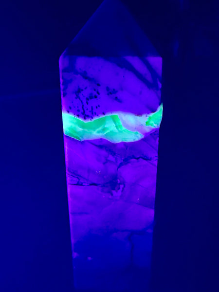 Stunning Fluorescent Volcano Agate Obelisk