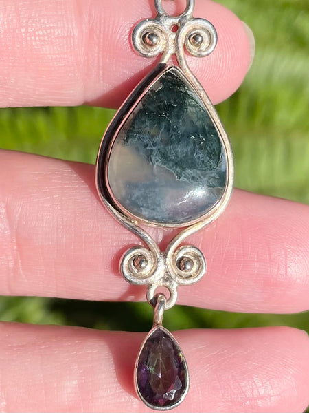 Moss Agate and Mystic Topaz Pendant - Morganna’s Treasures 