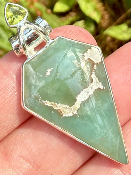 Aqua Chrysoprase and Peridot Pendant - Morganna’s Treasures
