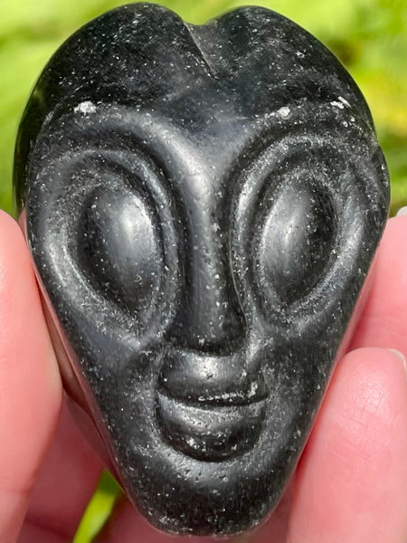 Black Obsidian Carved Alien Skulls - Morganna’s Treasures