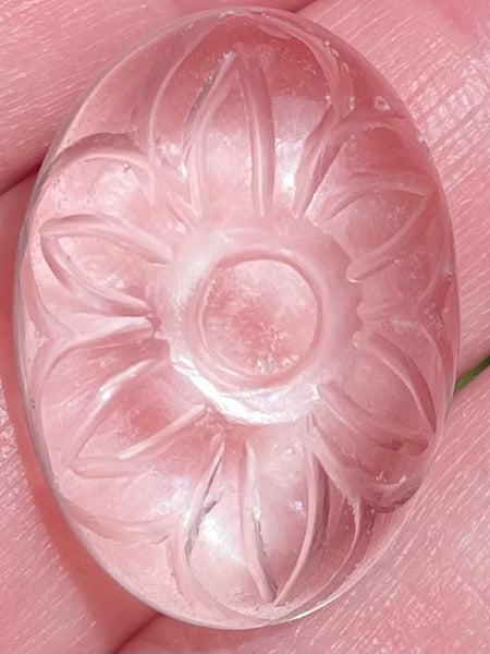 Gorgeous Clear Quartz Carved Flower Cabochon - Morganna’s Treasures